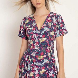 BlackMilk Eevee Evolution Floral V Dress
